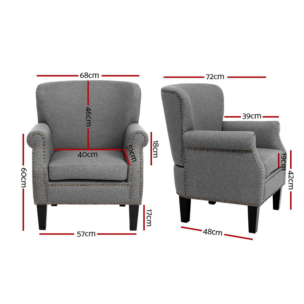 Artiss Oliver Armchair Grey