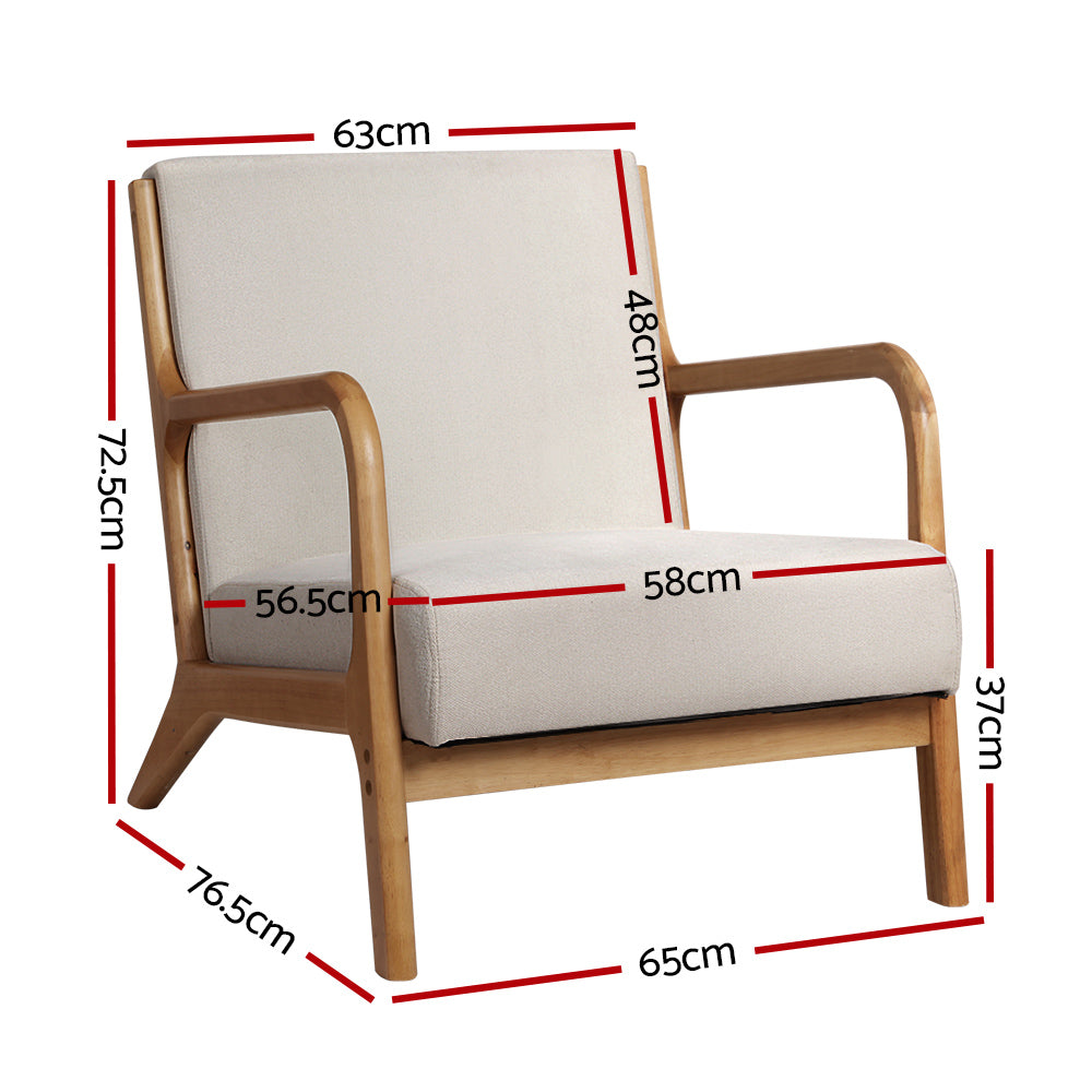 Artiss Armchair Lounge Chair Couch Beige