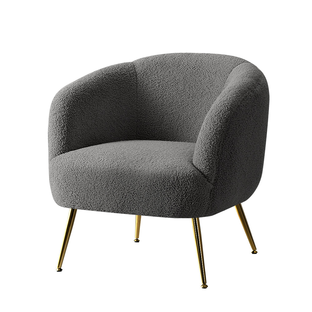 Artiss Sherpa Accent Armchair Charcoal