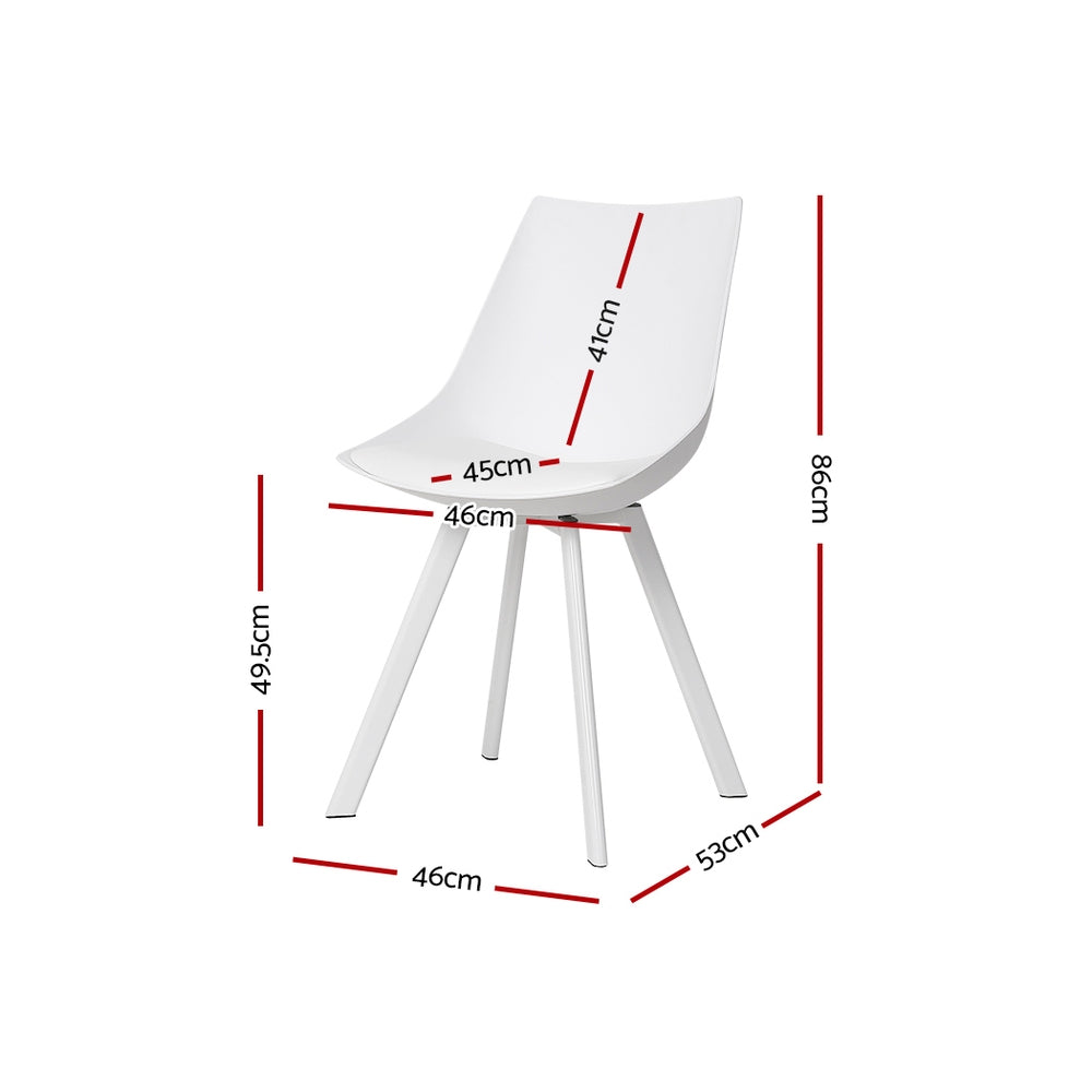 Artiss 2x Lylette Dining Chairs White