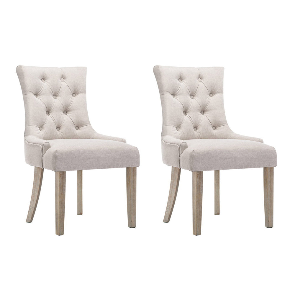 Artiss 2x CAYES Dining Chair Beige