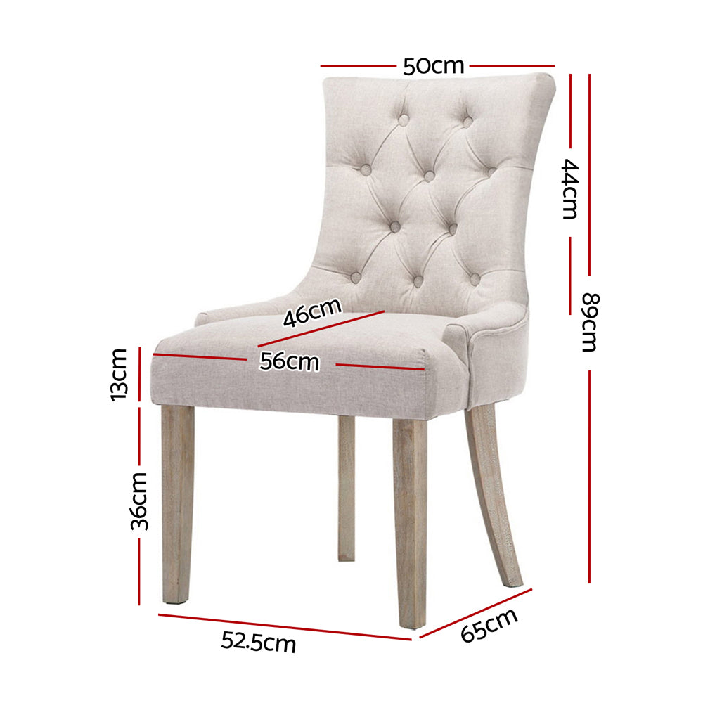 Artiss 2x CAYES Dining Chair Beige