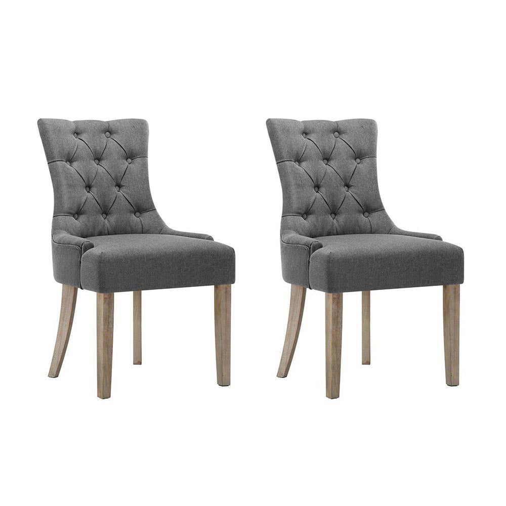 Artiss 2x CAYES Dining Chair Grey