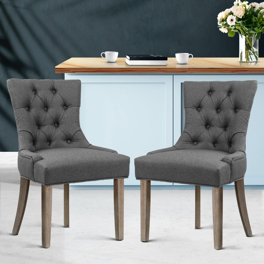 Artiss 2x CAYES Dining Chair Grey