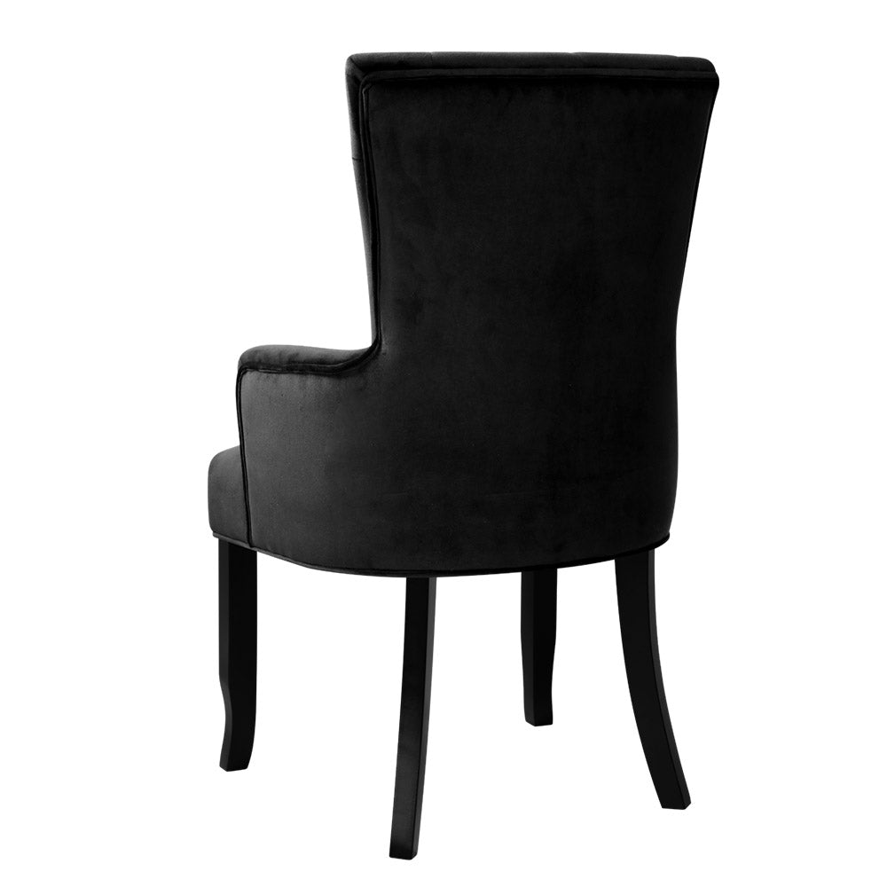 Artiss Velvet Cayes Dining Chair Black