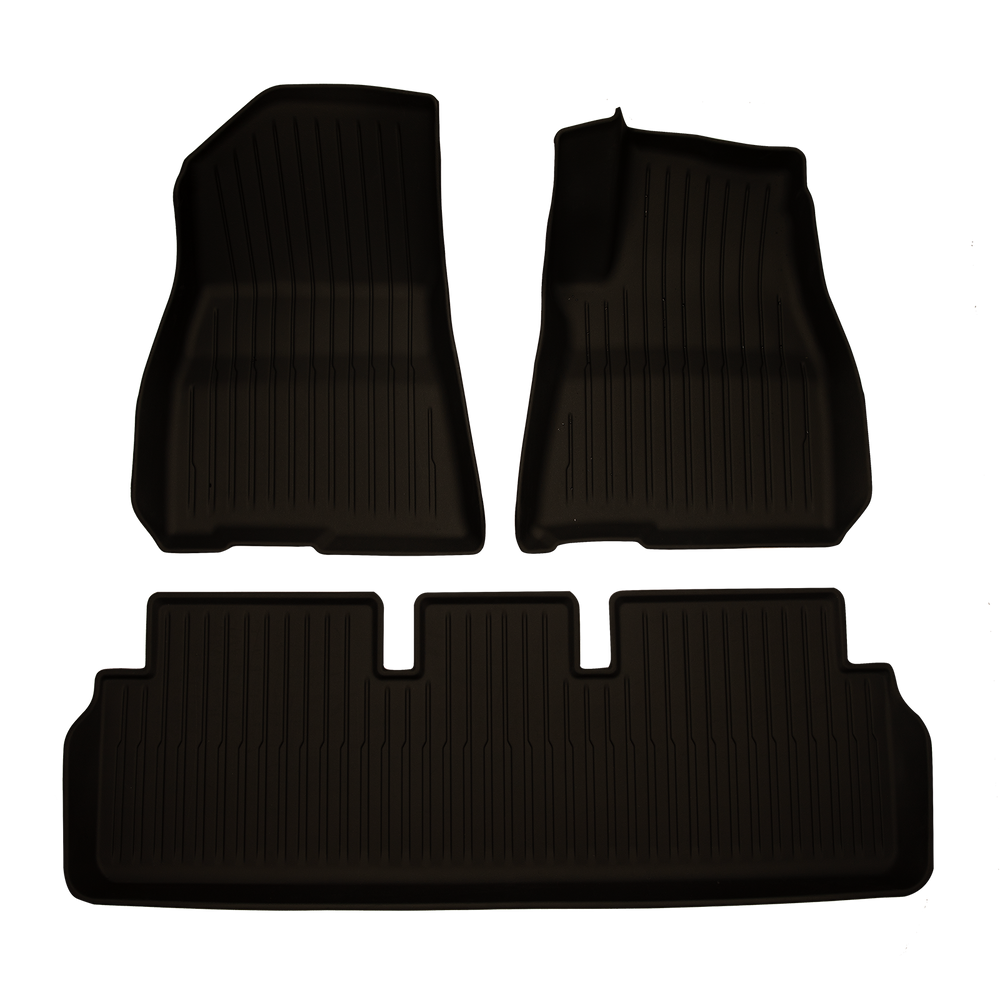 Tesla Model 3 TPE 3D Interior Floor Mat Set - 3PCs Front Rear Accessories