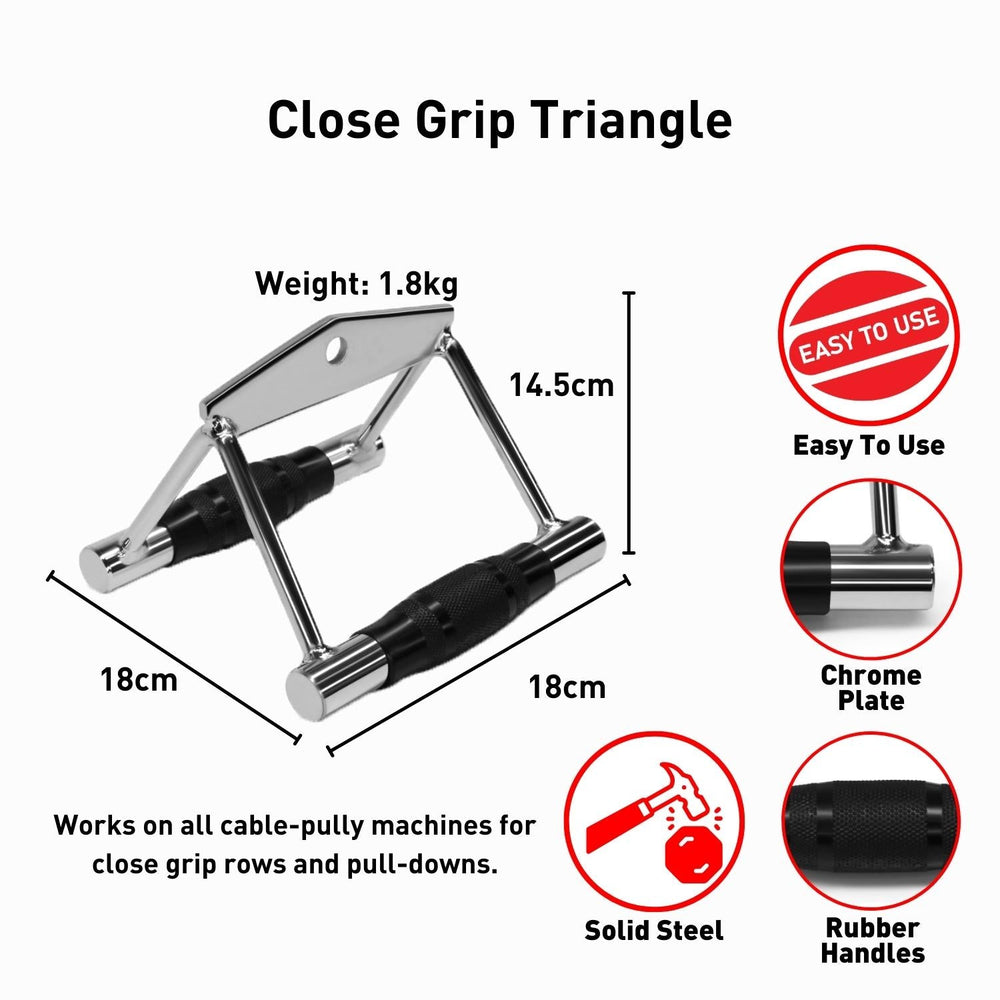 Verpeak Gym Attachment Close Grip Triangle Handle Lat Row Bar Gym Accessory