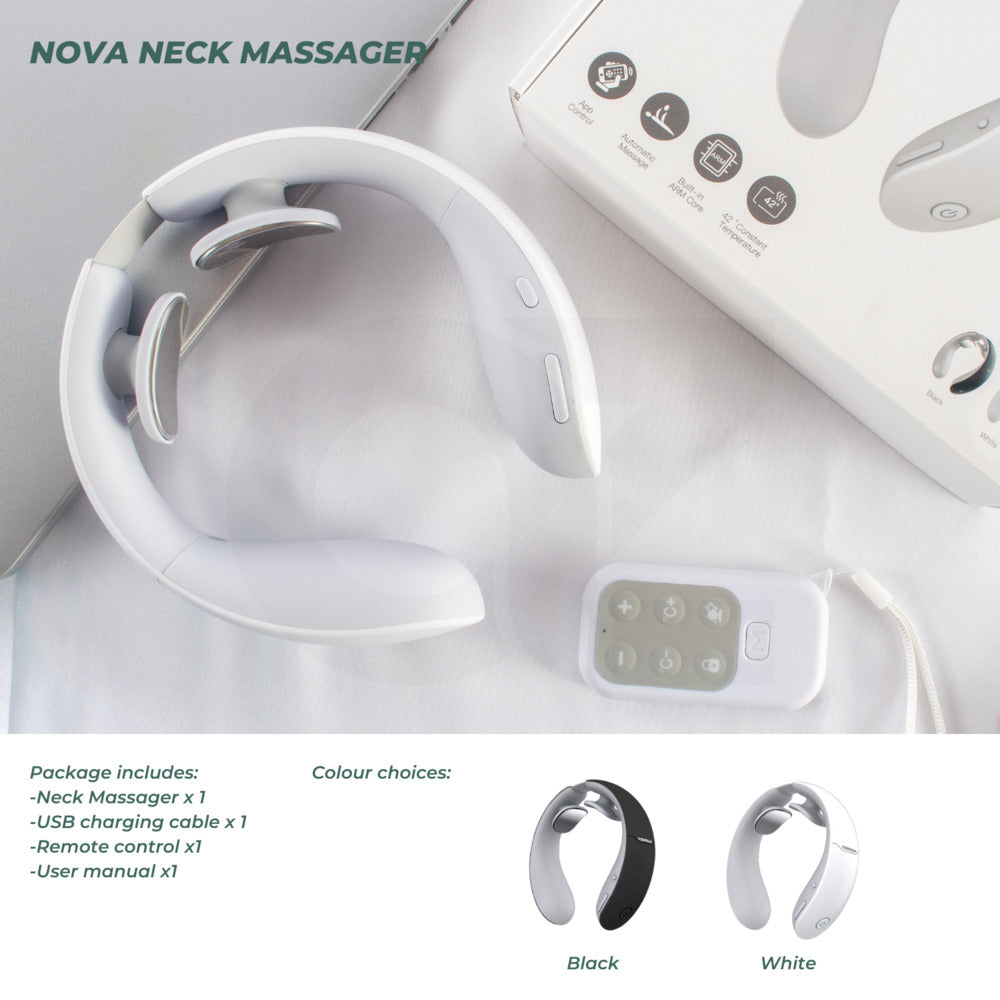 VERPEAK Deep Tissue Neck Massager with Heat - White