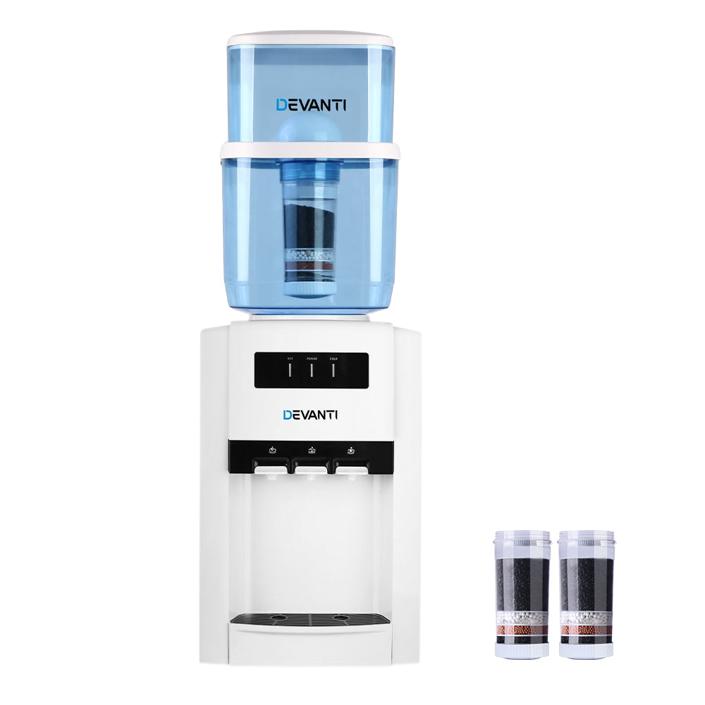 Devanti 22L Bench Top Water Cooler Dispenser with 2 filters