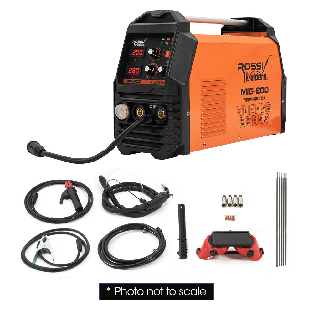 ROSSI 200A MIG/MAG/MMA/ARC/TIG Multi-Purpose Welder MIG-200, Flux/Solid Wire/CO2 Or Argon Gas