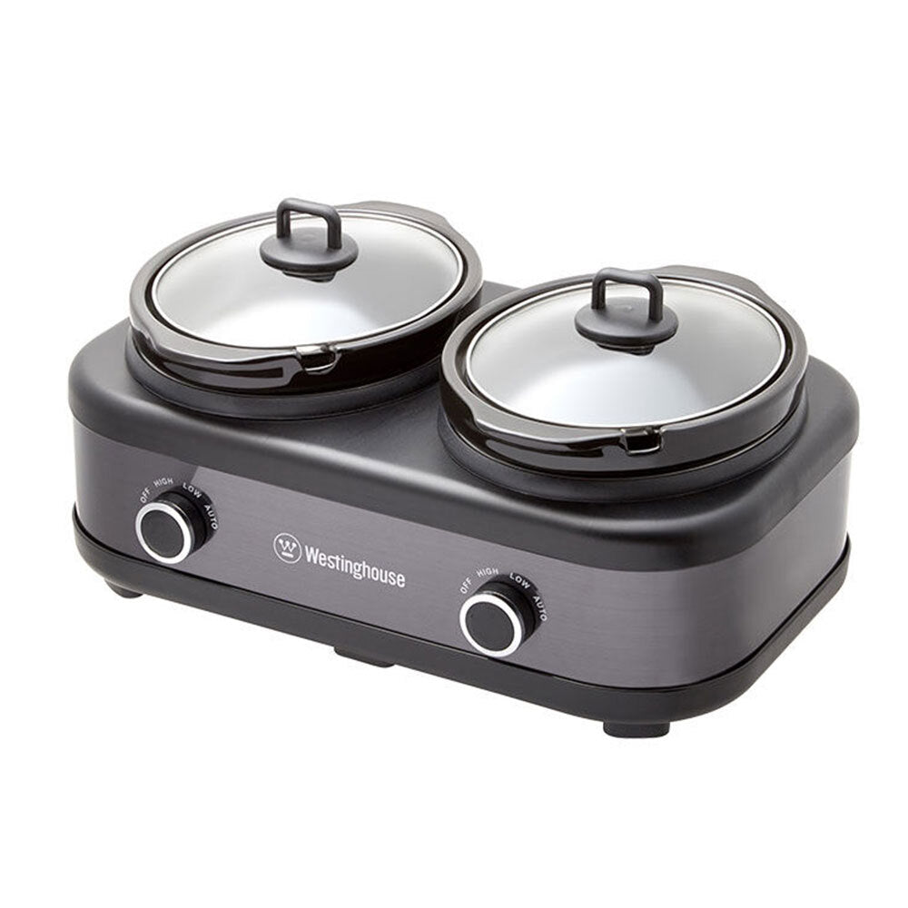 Westinghouse 2 Pot Non-Stick Slow Cooker - Black