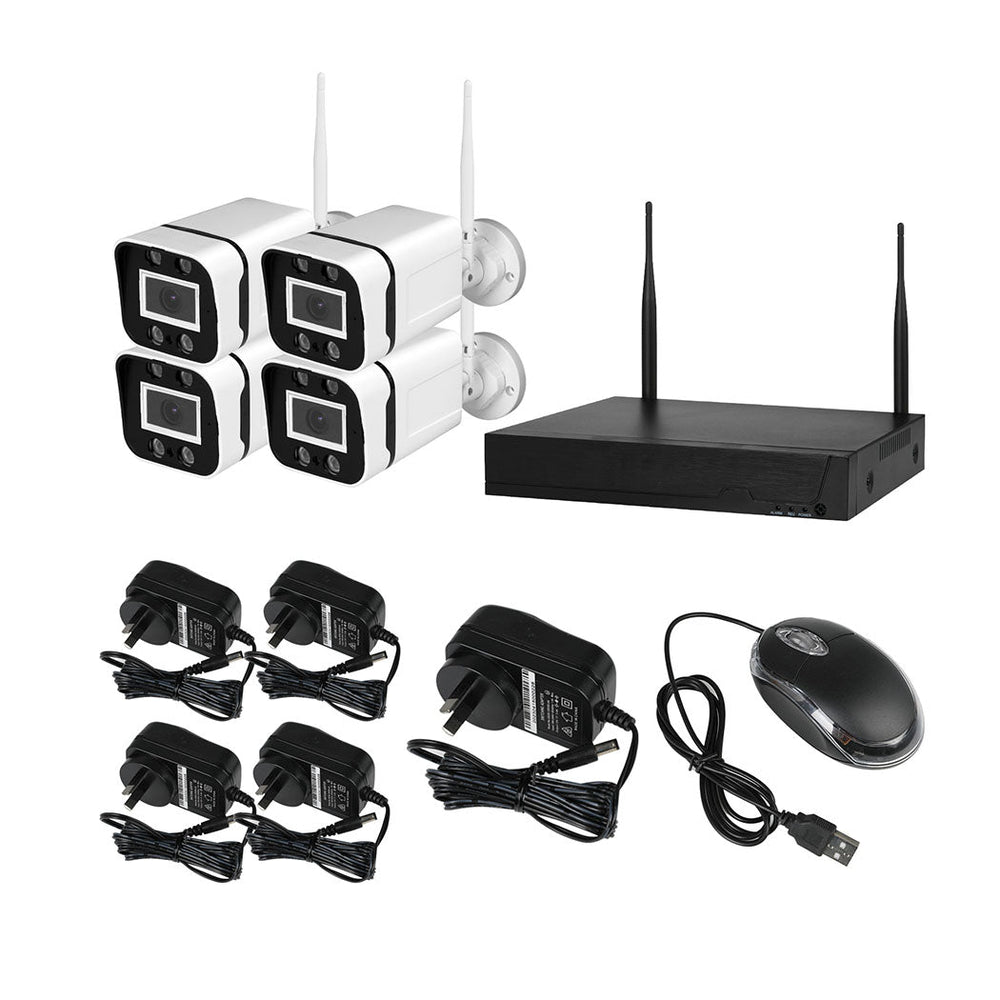 Wireless Security Camera System Set Wifi 1080P Home CCTV 8CH NVR Outdoor NightX4