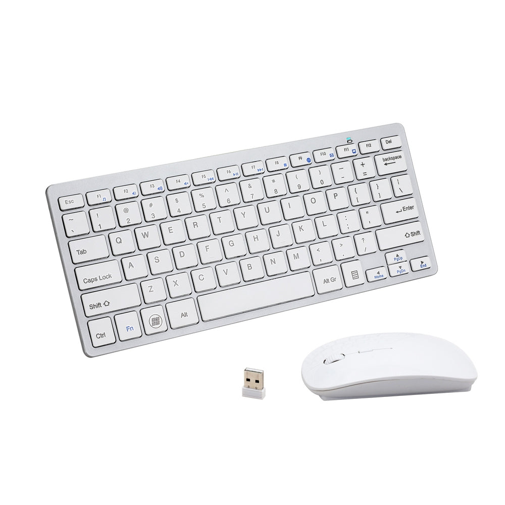 Wireless Keyboard and Mouse Combo Bluetooth Set 78 Keys White