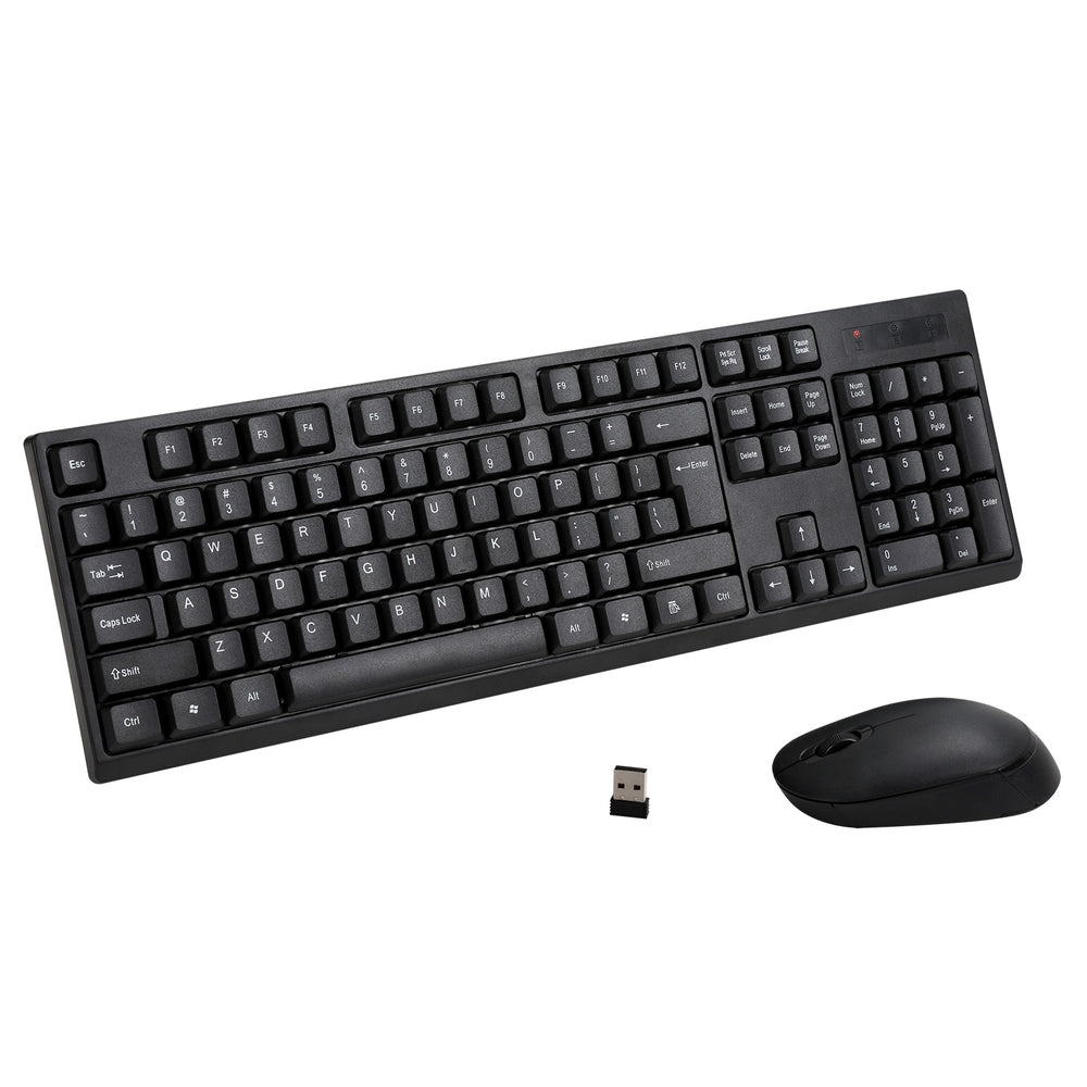 Wireless Keyboard and Mouse Combo Bluetooth Set 104 Keys Black