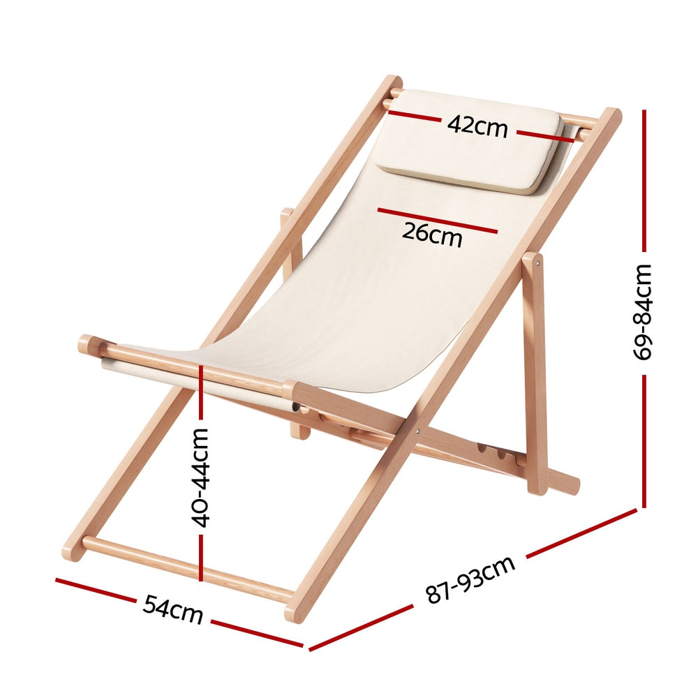 Gardeon Outdoor Beach Chair Beige