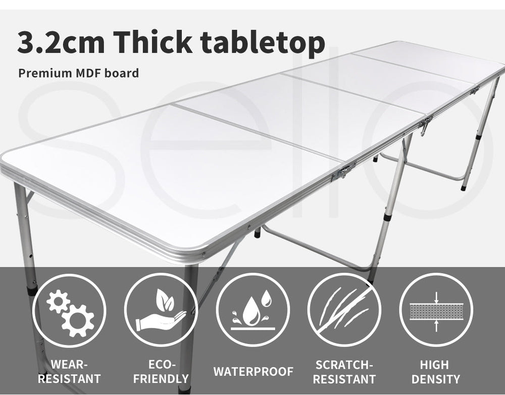 Levede Folding Camping Table Portable Picnic Outdoor Foldable Aluminium BBQ Desk