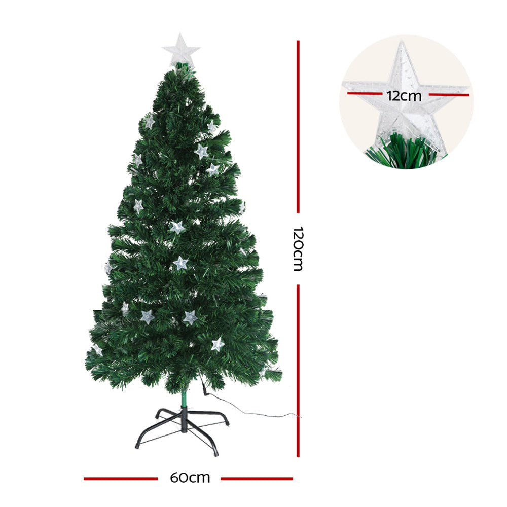 Jingle Jollys Christmas Tree 1.2M LED with Lights Multicolour