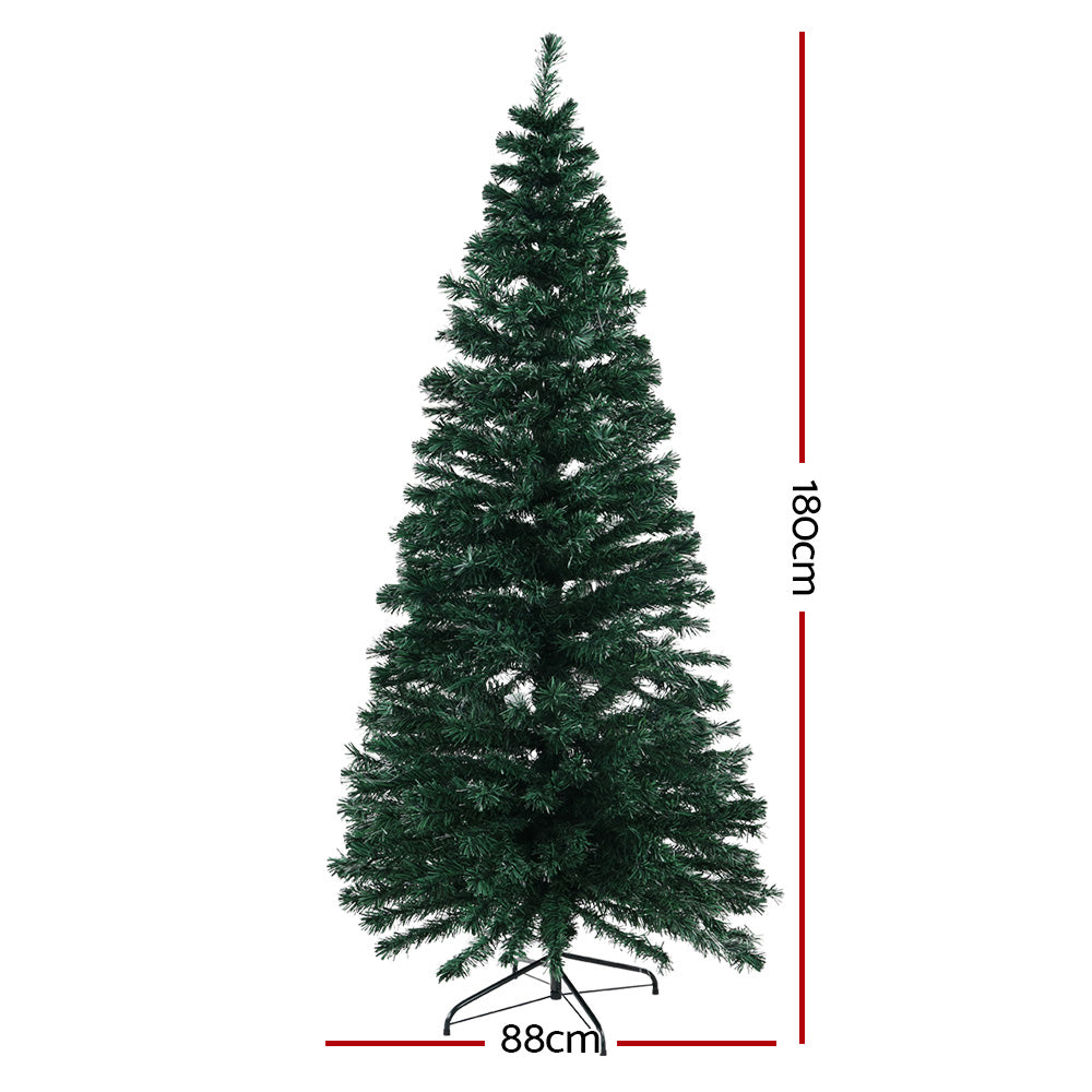 Jingle Jollys Christmas Tree 1.8M LED Optic Fibre Multicolour