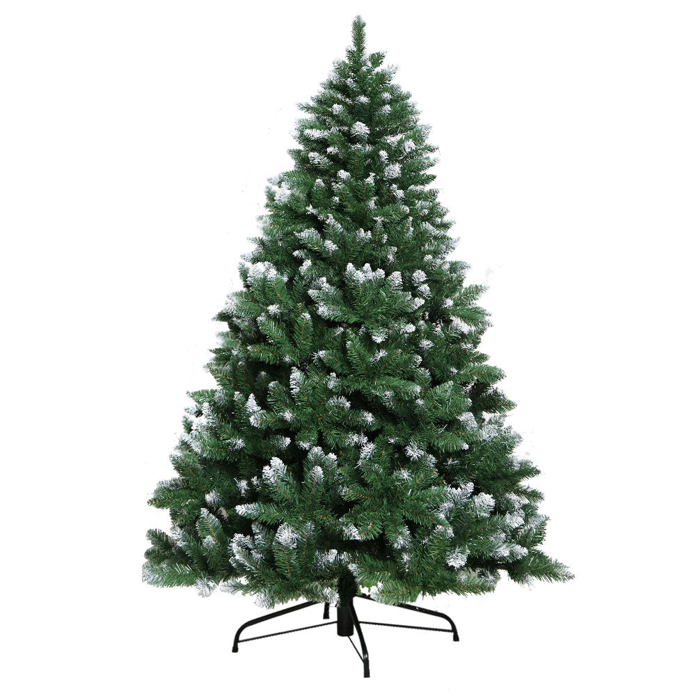 Jingle Jollys Christmas Tree 1.8M Snowy Green 800 Tips