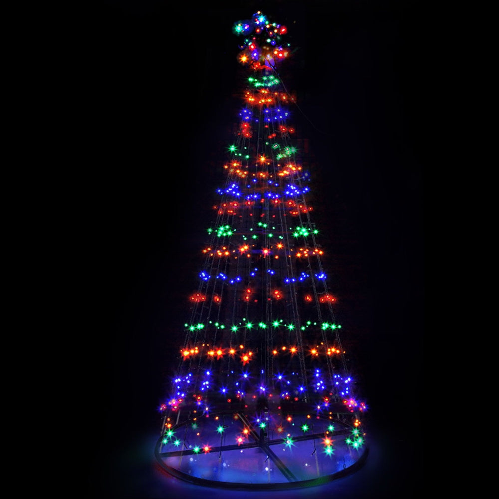 Jingle Jollys Christmas Tree 2.1M 264 LED Solar Power Multi Colour