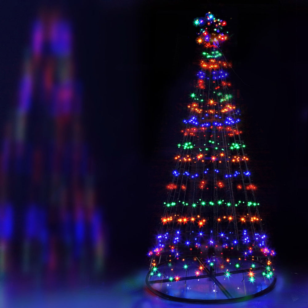 Jingle Jollys Christmas Tree 2.1M 264 LED Solar Power Multi Colour