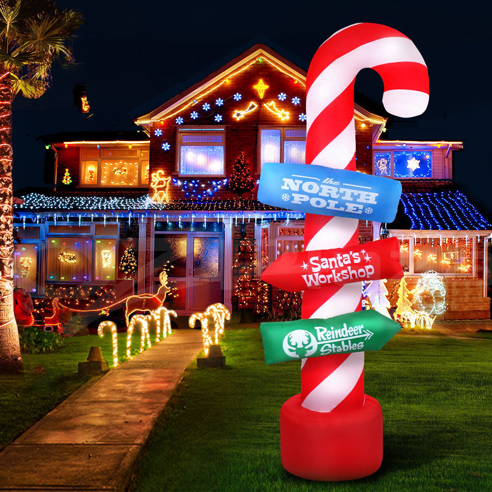 Jingle Jollys Christmas Outdoor Inflatable Candy Pole 2.4M