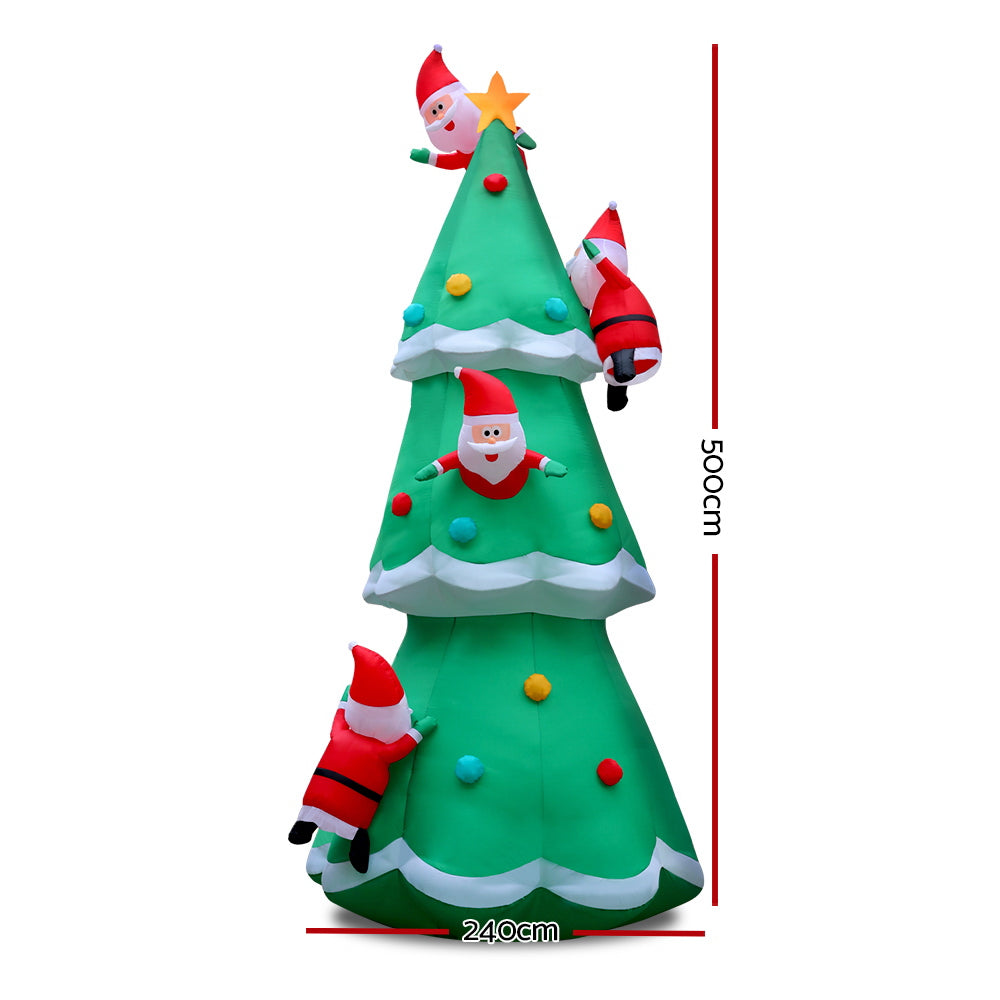 Jingle Jollys Christmas Inflatable Santa Tree 5M