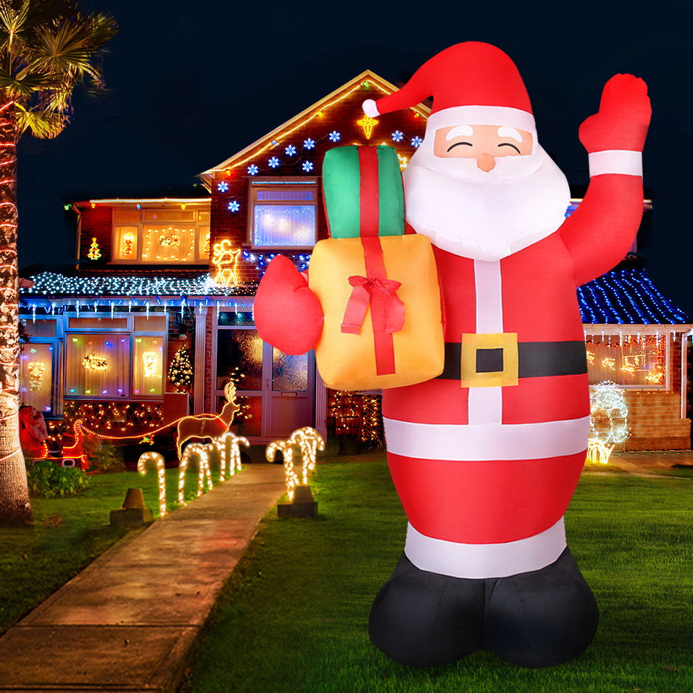 Jingle Jollys Christmas Inflatable Santa 2.4M Decoration Light