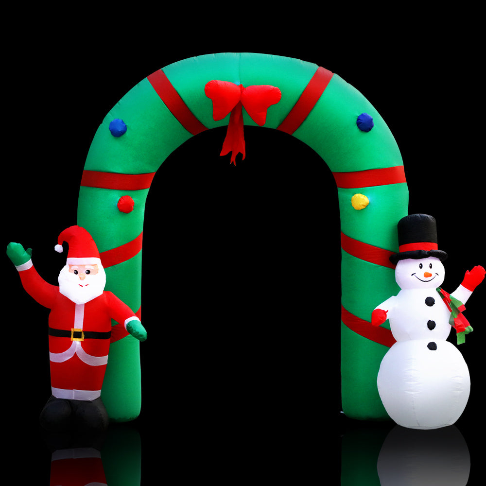 Jingle Jollys Christmas Inflatable 2.8M Santa Snowman