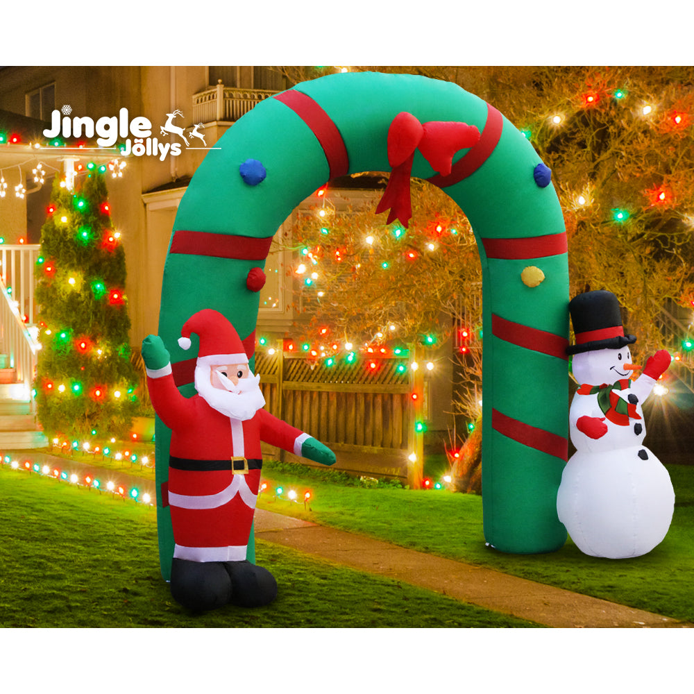 Jingle Jollys Christmas Inflatable 2.8M Santa Snowman