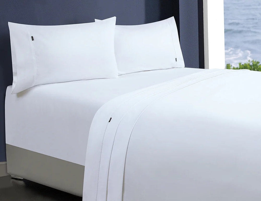 Amor 1000TC Premium 100% Egyptian Cotton 1 Fitted Sheet 2 Pillowcases Sets Mega King White