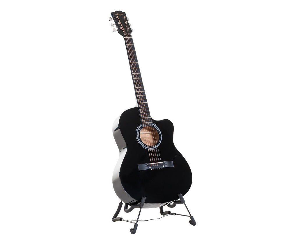 Karrera 40in Acoustic Cutaway Guitar - Black