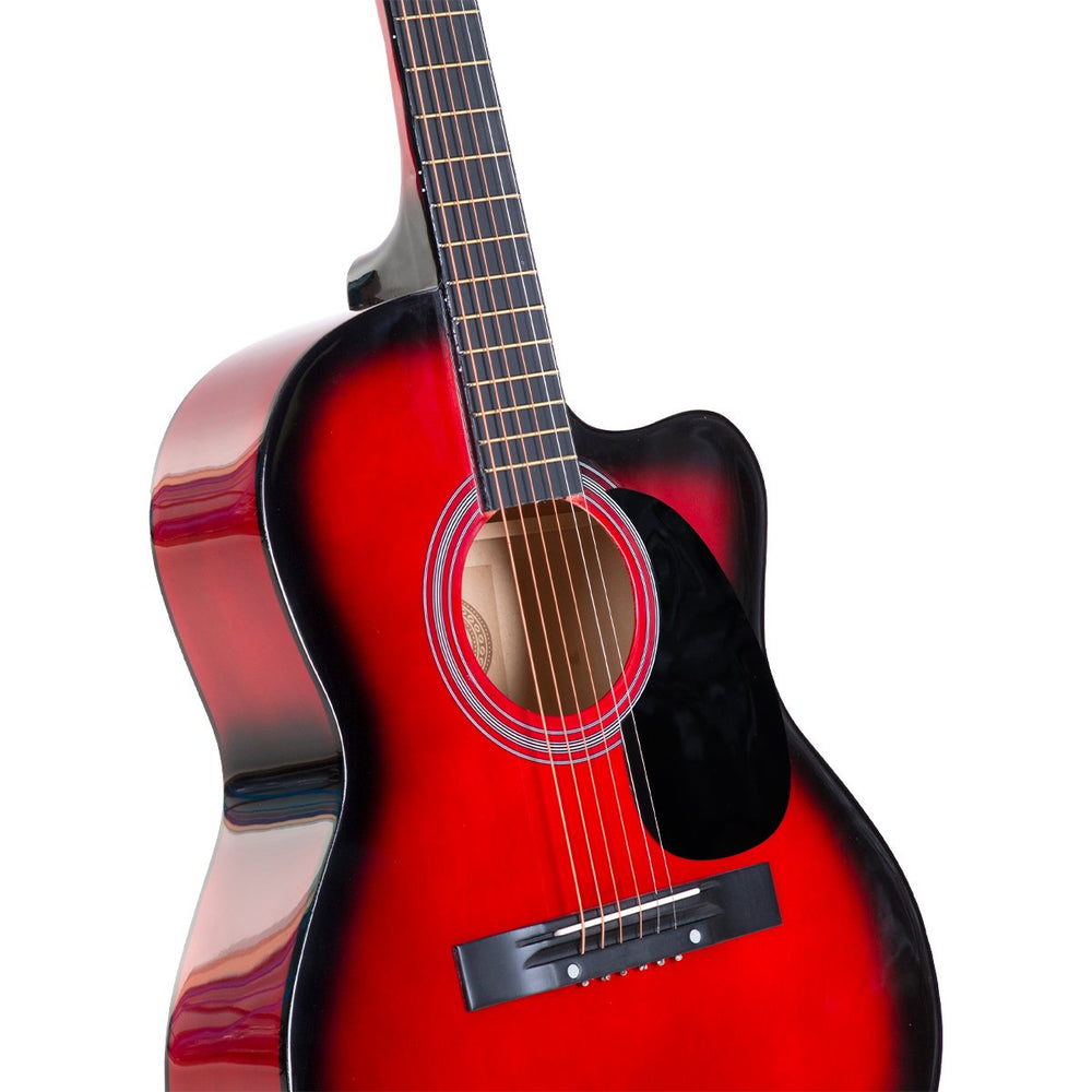 Karrera 40in Acoustic Cutaway Guitar - Red