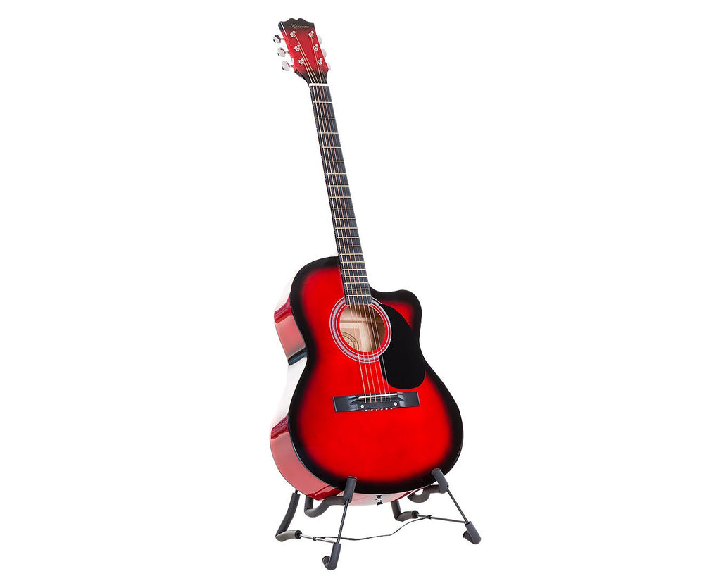 Karrera 40in Acoustic Cutaway Guitar - Red