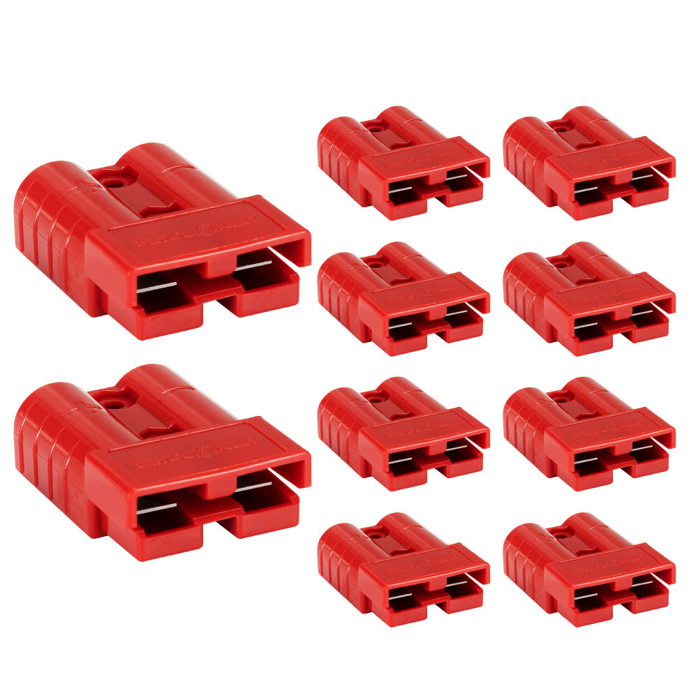 Atem Power 10Pcs Red Anderson Style Plug Connectors 50 AMP 12-24V 6AWG DC Power