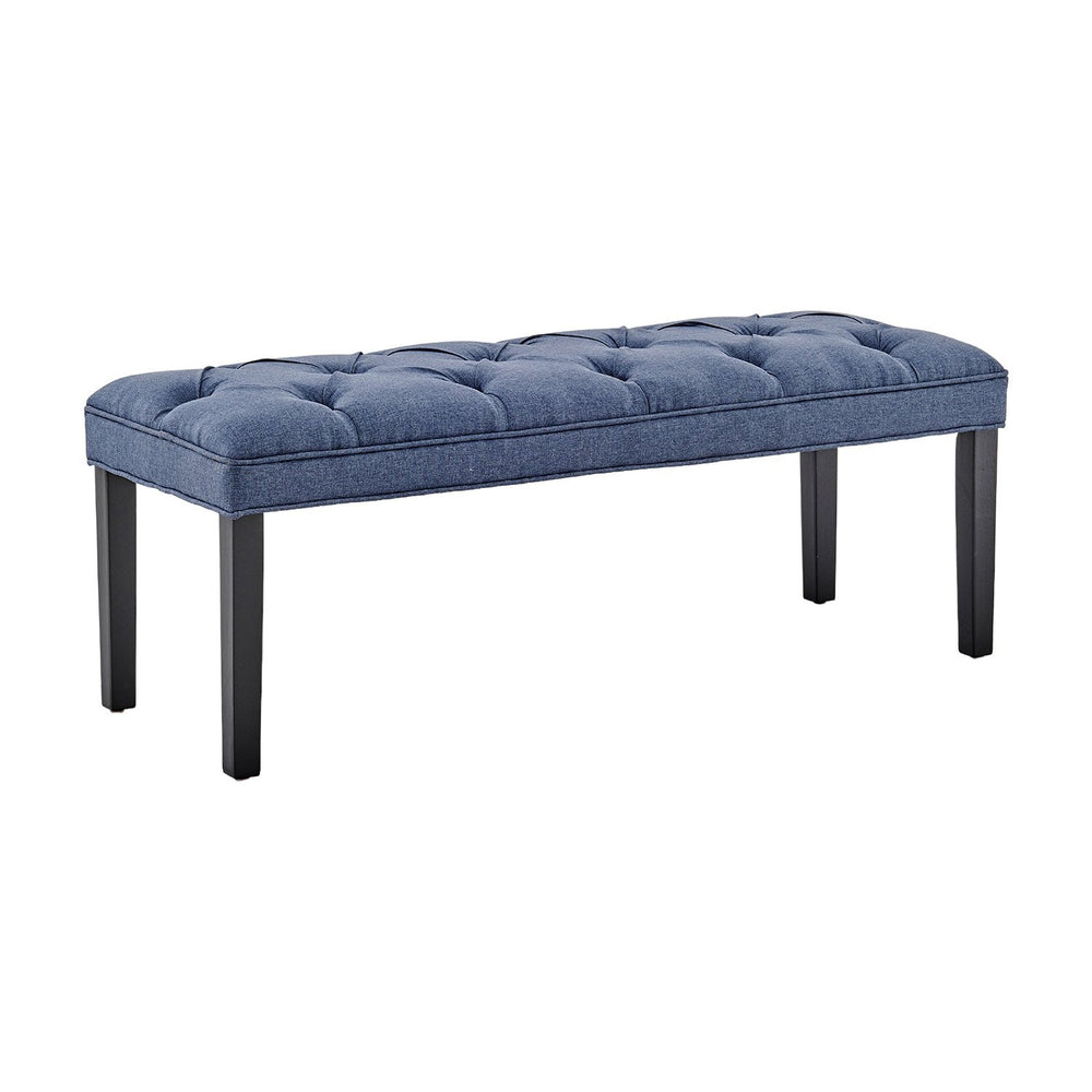 Sarantino Cate Button-Tufted Bench - Blue