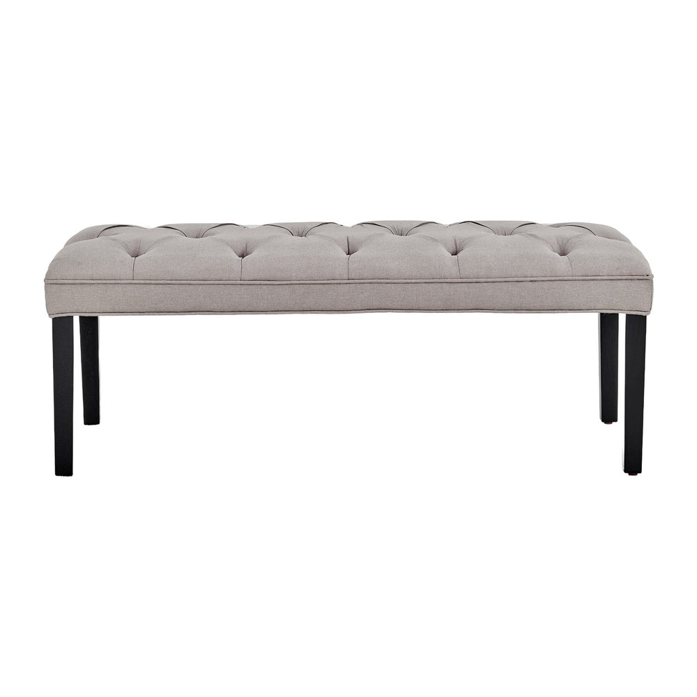 Sarantino Cate Button-Tufted Bench - Light Grey