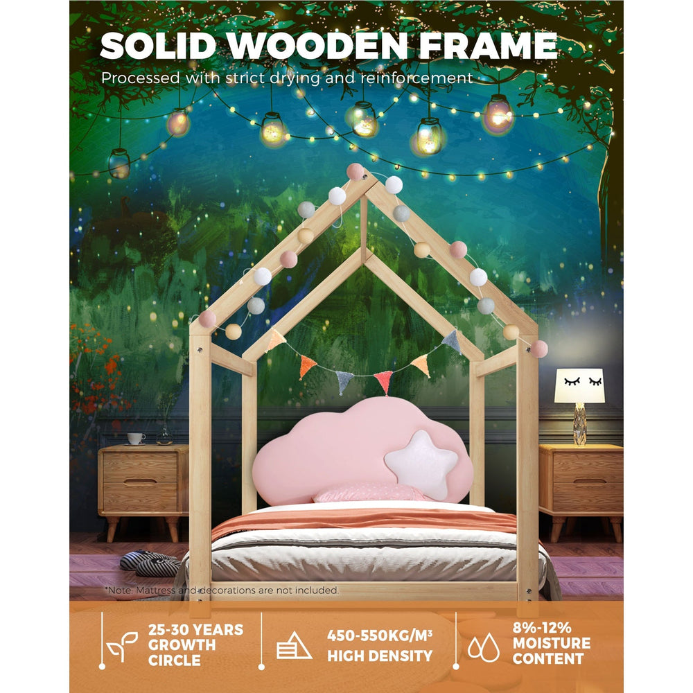 Oikiture Wooden Bed Frame Single Wood Mattress Base Pine Timber Platform