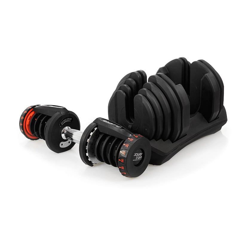 Powertrain 2x 40kg Adjustable Dumbbell Set with Stand