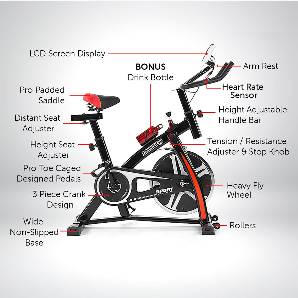 Powertrain XJ-91 Home Gym Exercise Bike - Black