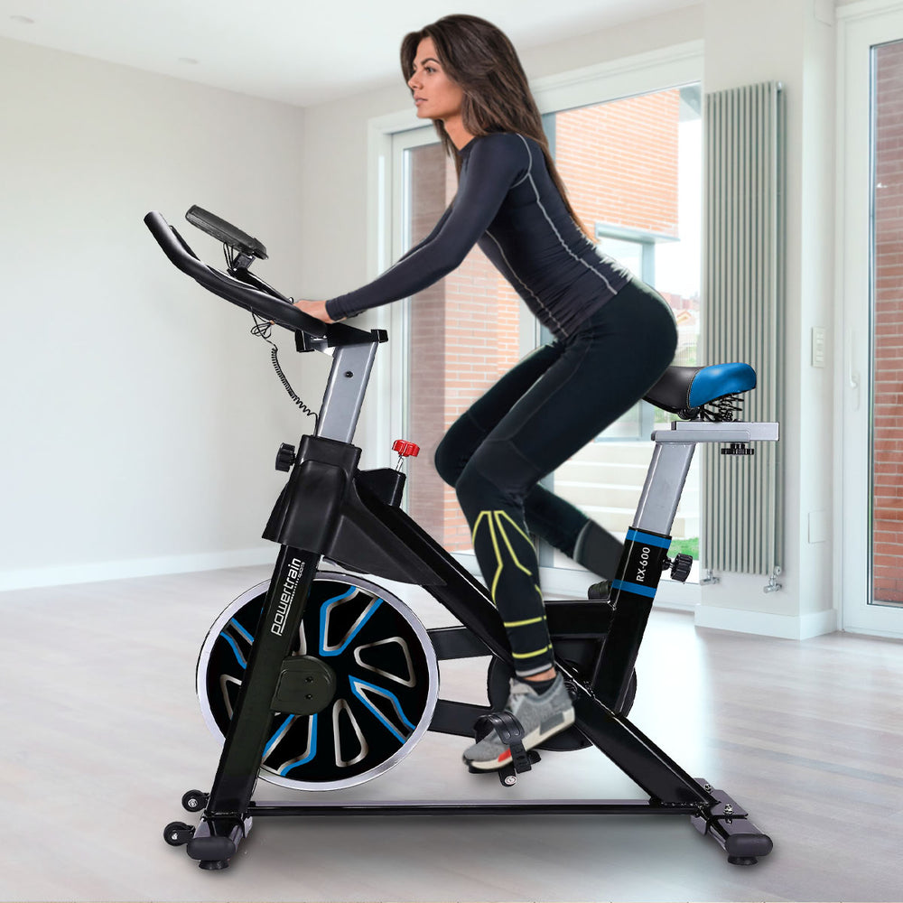 Powertrain RX-600 Cardio Exercise Spin Bike - Blue