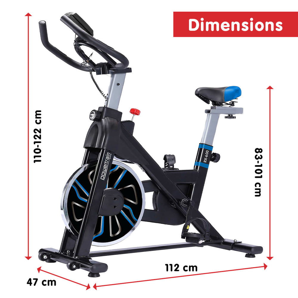 Powertrain RX-600 Cardio Exercise Spin Bike - Blue