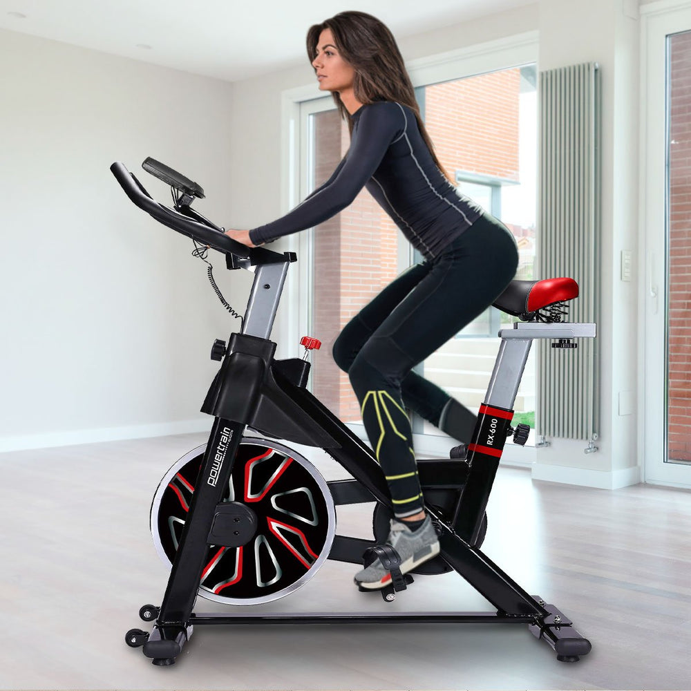 Powertrain RX-600 Cardio Exercise Spin Bike - Red