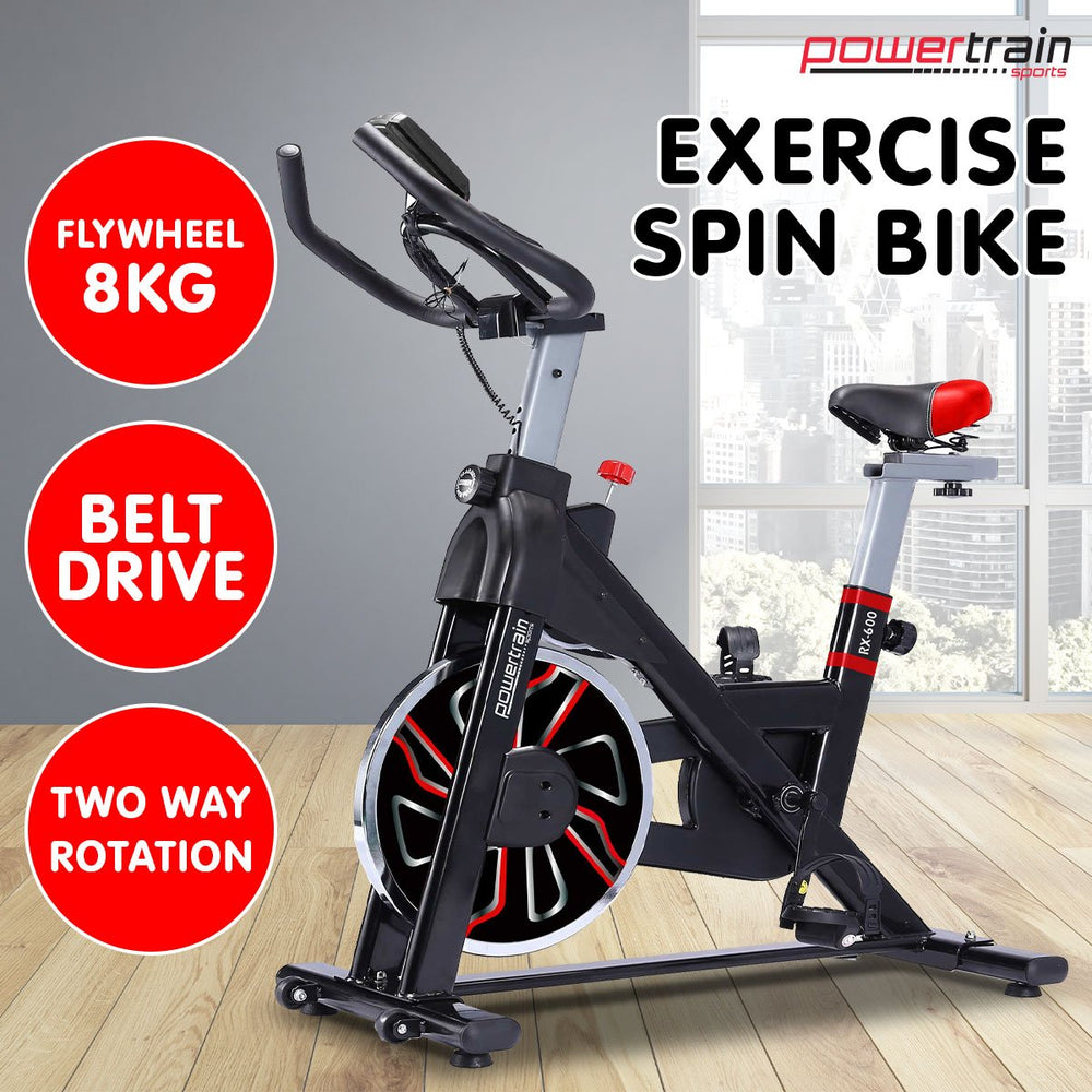 Powertrain RX-600 Cardio Exercise Spin Bike - Red