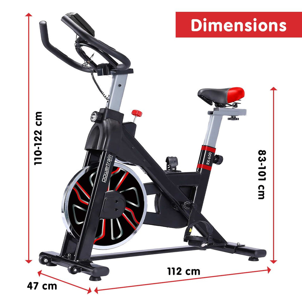 Powertrain RX-600 Cardio Exercise Spin Bike - Red