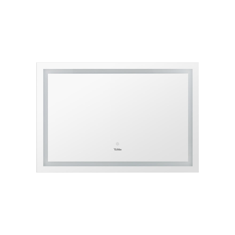 Welba LED Rectangle Bathroom Mirror Smart Anti-fog Makeup Wall Mirrors 100x70cm