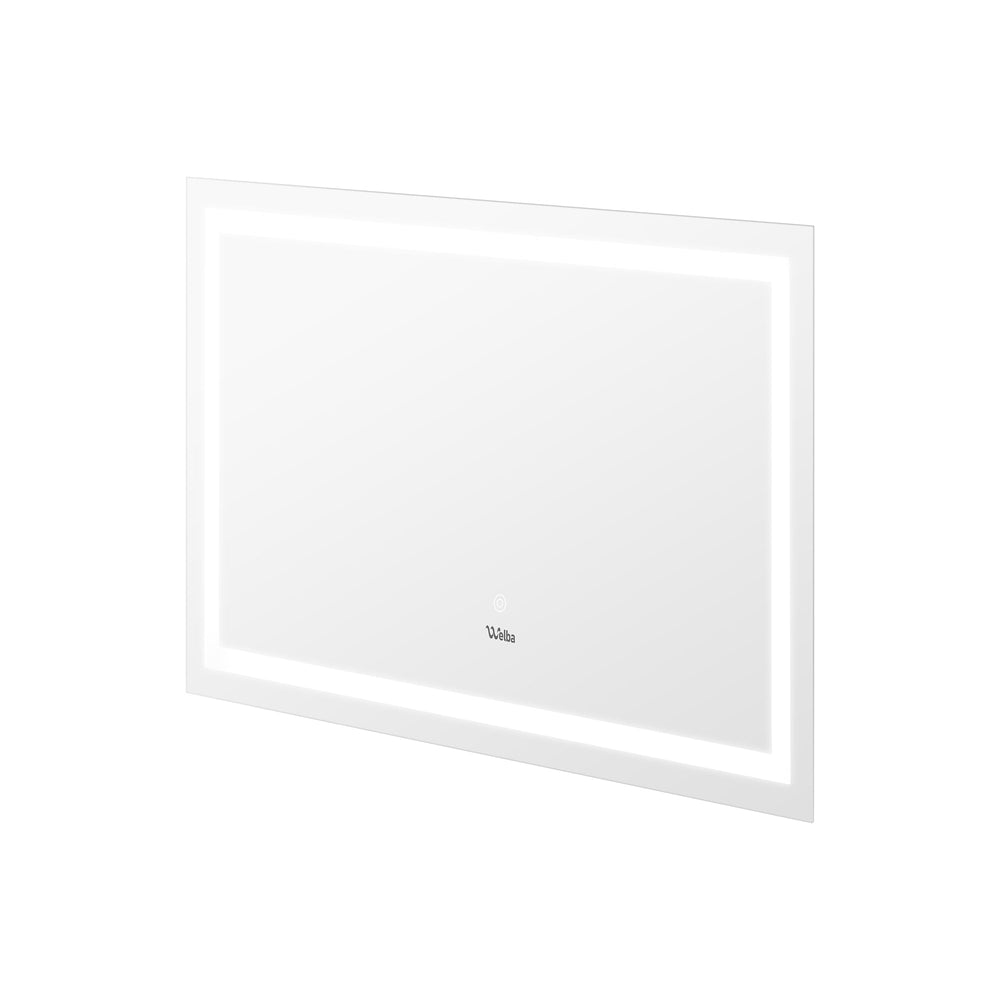 Welba LED Rectangle Bathroom Mirror Anti-fog Smart Makeup Wall Mirrors 80x60cm