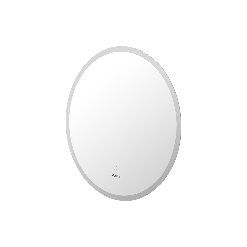 Welba 70cm LED Round Bathroom Mirror Anti-fog Smart Vanity Makeup Wall Mirrors