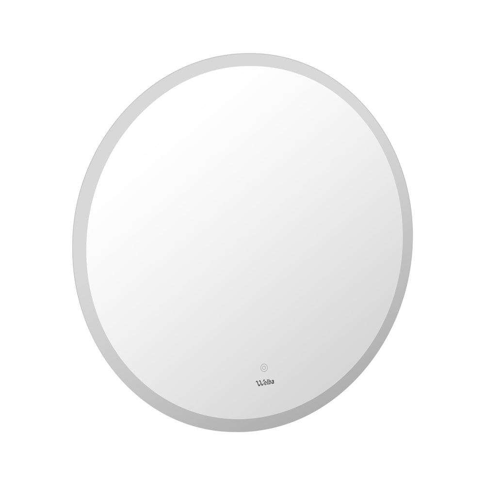 Welba 90cm LED Round Bathroom Mirror Anti-fog Large Makeup Wall Mirrors Vanity