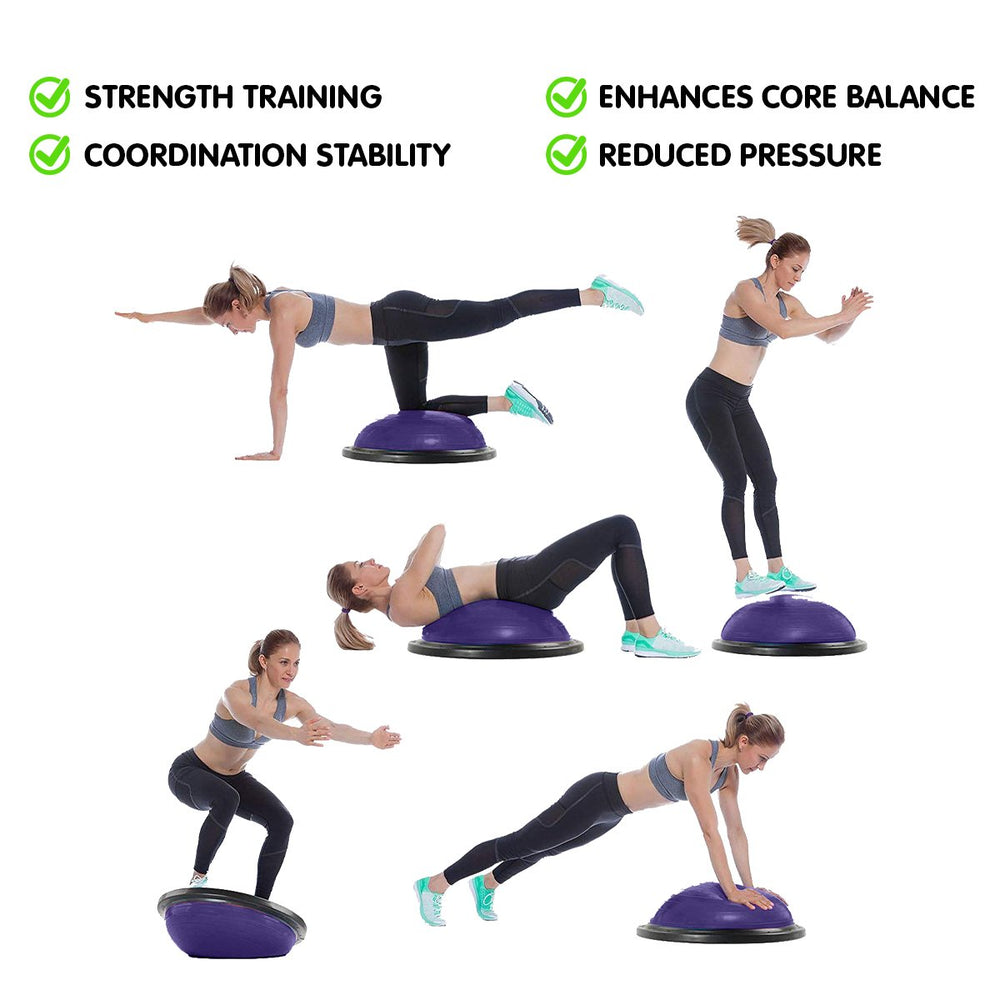 Powertrain Yoga Ball Home Gym Workout Balance Trainer - Purple
